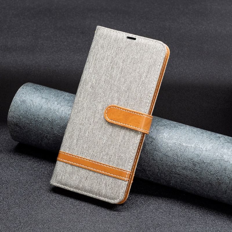 Etui Folio iPhone 16 Tekstura Tkaniny Dżinsowej Etui Ochronne