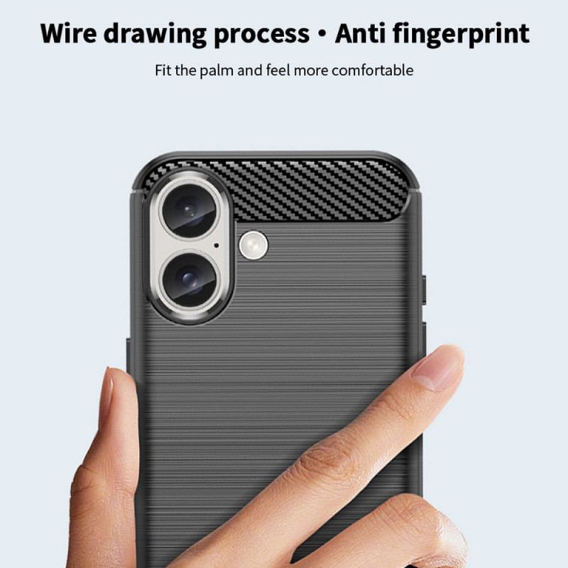 Futerały iPhone 16 Etui Na Telefon Szczotkowane Włókno Węglowe Mofi