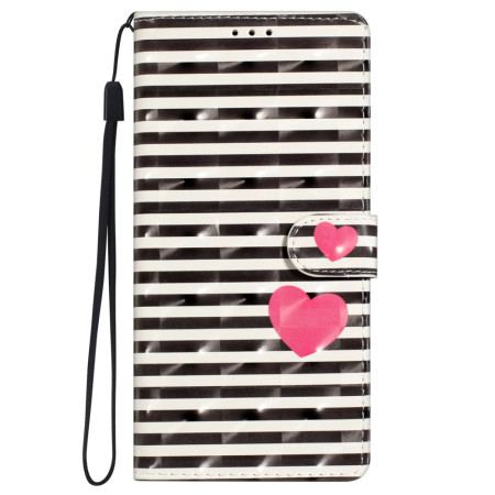 Obudowa iPhone 16 Etui Na Telefon Pasek W Paski I Serca