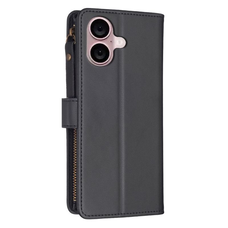Skórzany Futerał iPhone 16 Etui Na Telefon Portmonetka I Smycz