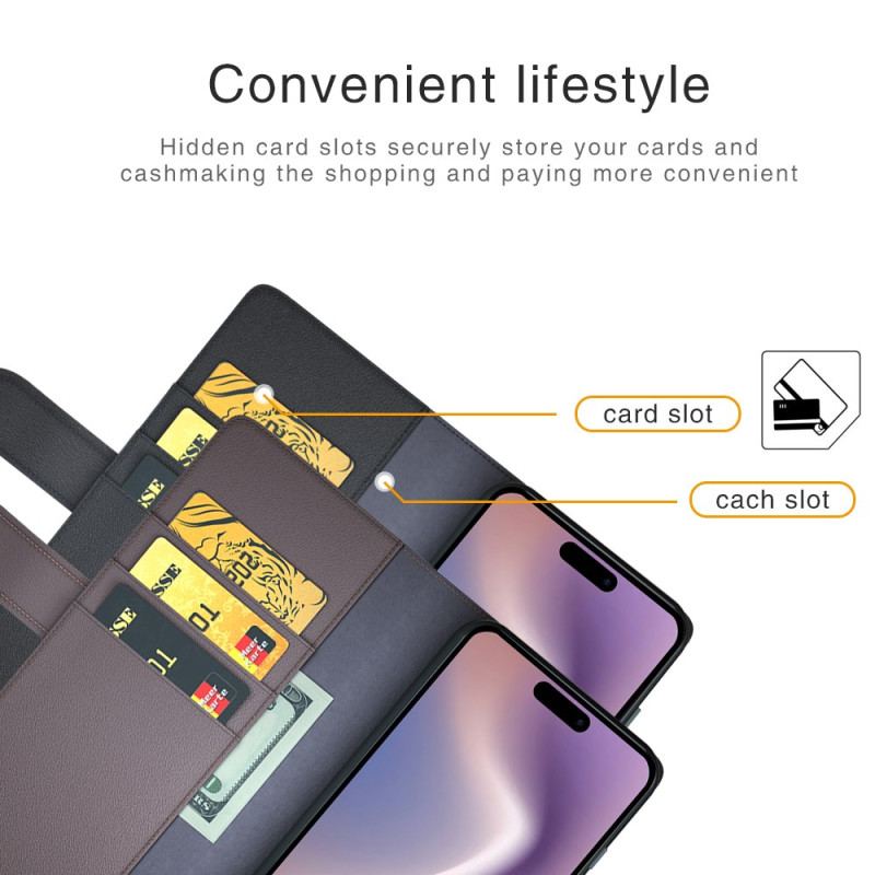 Skórzany Futerał iPhone 16 Etui Na Telefon Prawdziwa Skóra