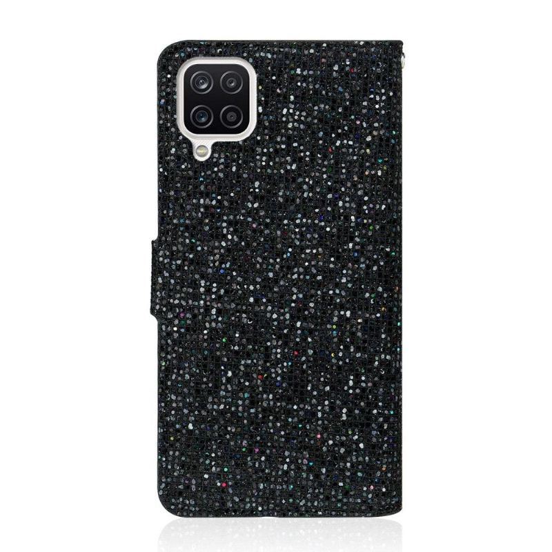 Etui Folio do Samsung Galaxy A12 Brokatowe Etui Na Karty