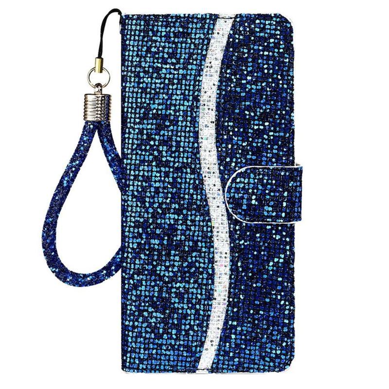 Etui Folio do Samsung Galaxy A12 Brokatowe Etui Na Karty