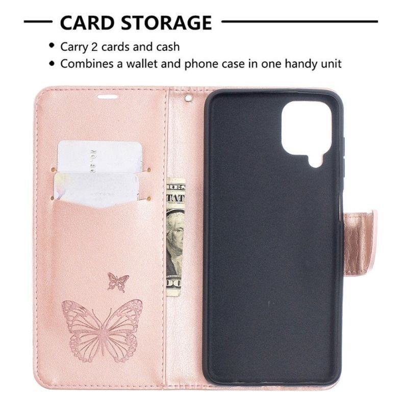 Etui Folio do Samsung Galaxy A12 Obsługa Funkcji Motyli