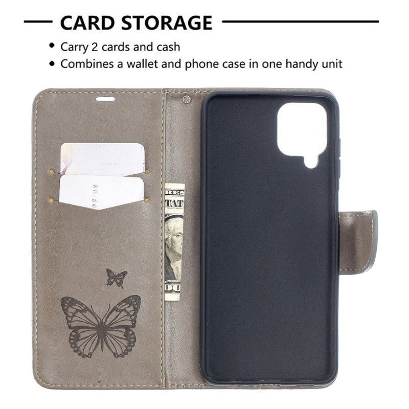 Etui Folio do Samsung Galaxy A12 Obsługa Funkcji Motyli