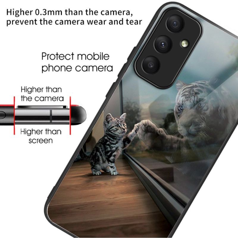 Etui Do Samsung Galaxy A55 5g Lustro Cat Ze Szkła Hartowanego