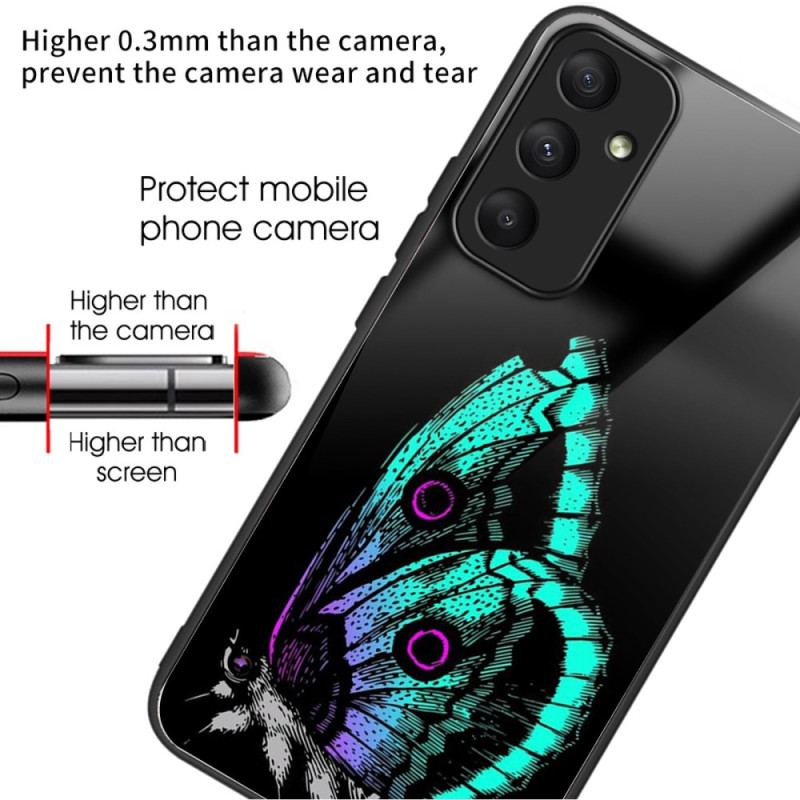 Etui Do Samsung Galaxy A55 5g Szkło Hartowane W Kształcie Zielonego Motyla