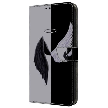 Etui Folio Do Samsung Galaxy A55 5g CZarno-białe Skrzydła