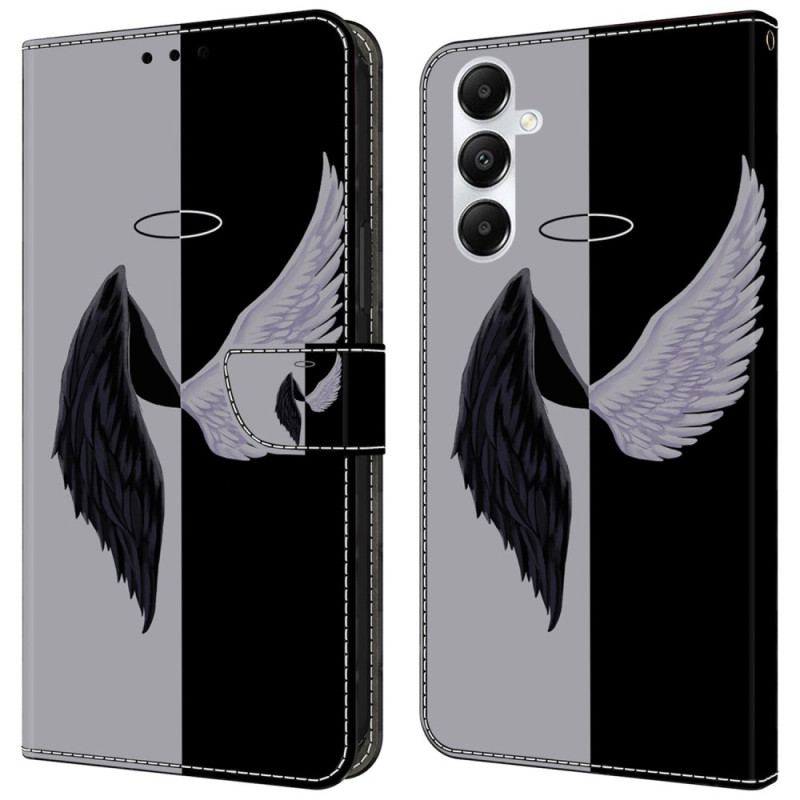 Etui Folio Do Samsung Galaxy A55 5g CZarno-białe Skrzydła