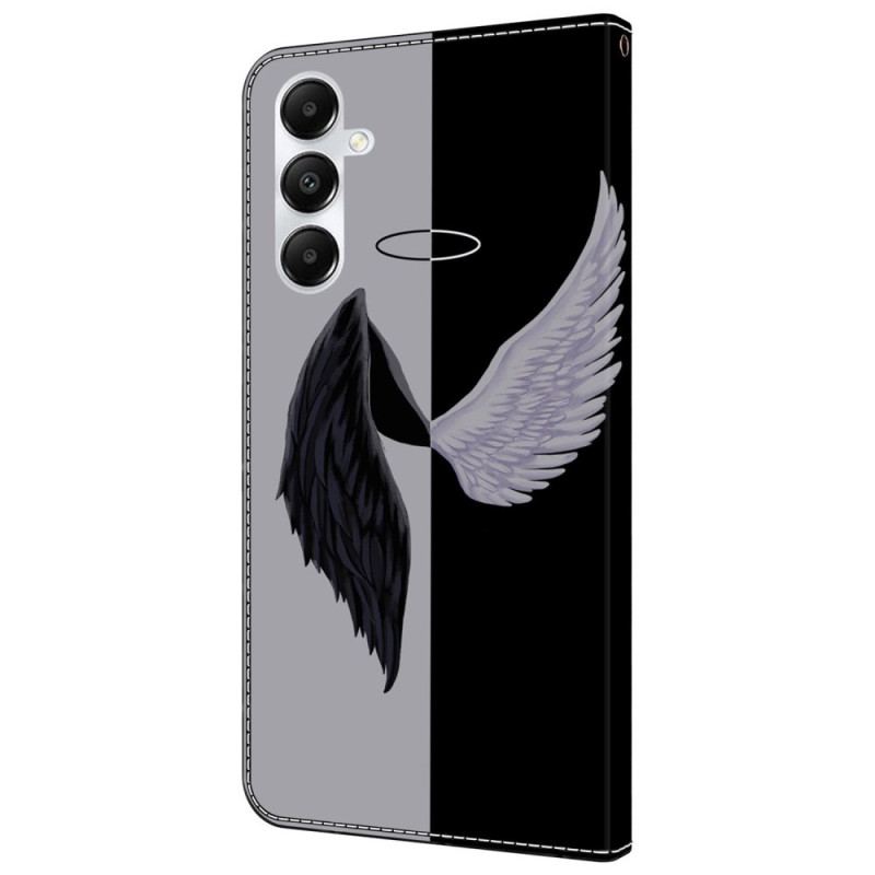 Etui Folio Do Samsung Galaxy A55 5g CZarno-białe Skrzydła