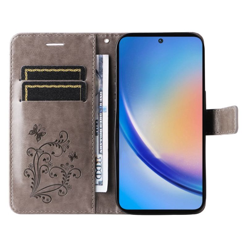 Etui Folio Do Samsung Galaxy A55 5g Gigantyczne Motyle Z Paskiem