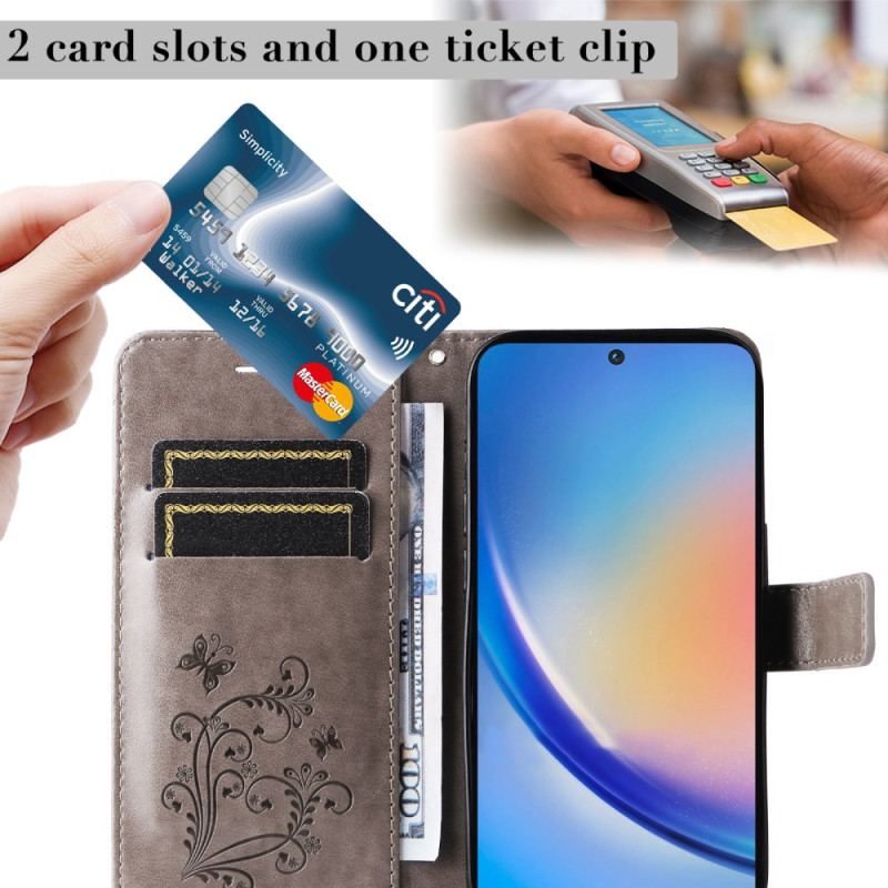 Etui Folio Do Samsung Galaxy A55 5g Gigantyczne Motyle Z Paskiem