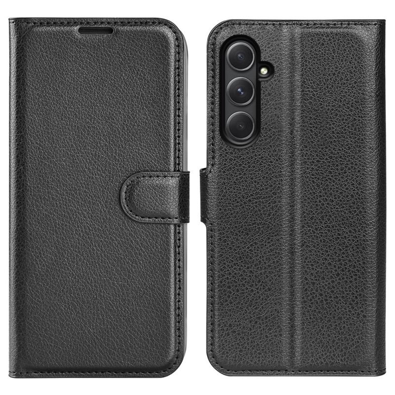 Etui Folio Do Samsung Galaxy A55 5g Klasyczna Sztuczna Skóra Litchi
