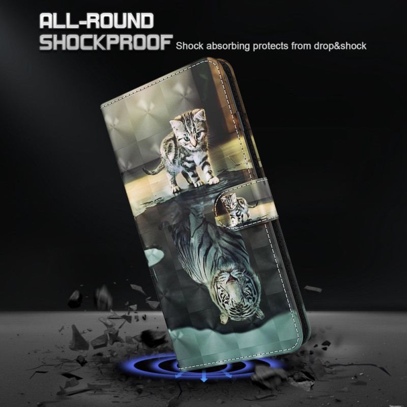 Etui Folio Do Samsung Galaxy A55 5g Kot I Tygrys Z Paskiem