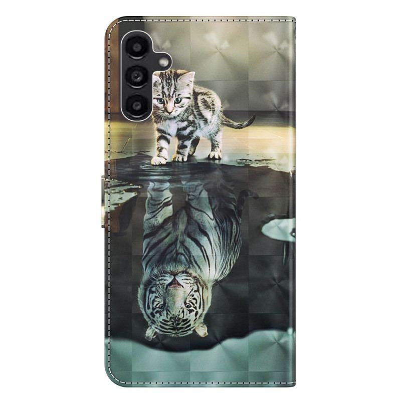 Etui Folio Do Samsung Galaxy A55 5g Kot I Tygrys Z Paskiem