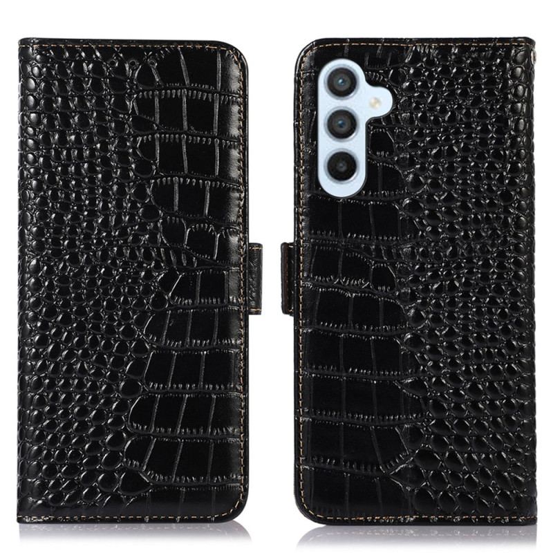 Etui Folio Do Samsung Galaxy A55 5g Styl Krokodyla Z Blokowaniem Rfid