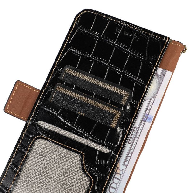 Etui Folio Do Samsung Galaxy A55 5g Styl Krokodyla Z Blokowaniem Rfid
