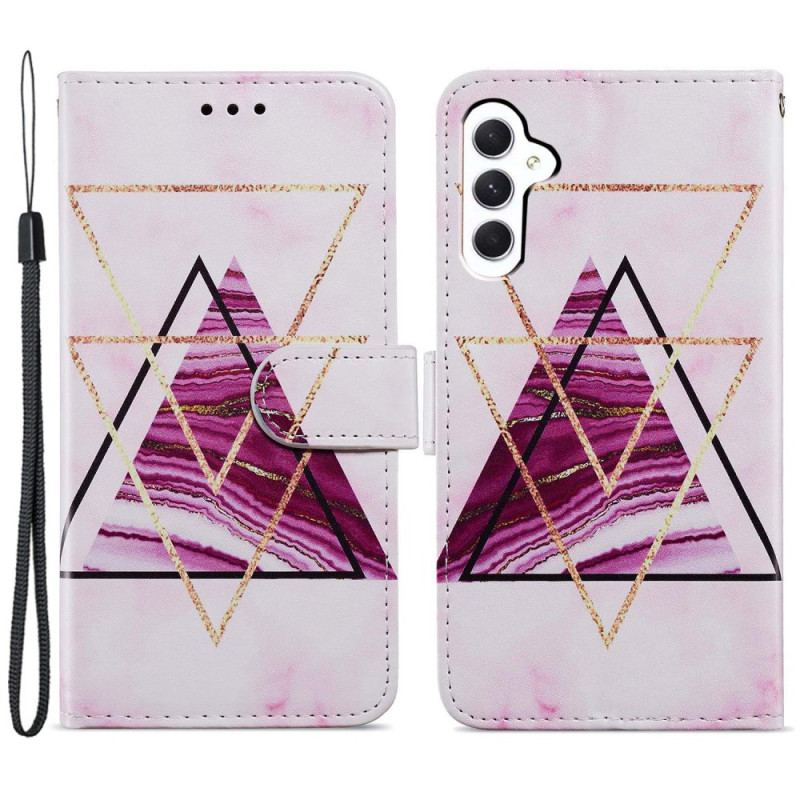 Etui Folio Do Samsung Galaxy A55 5g Trójkolorowy Marmur Z Paskiem