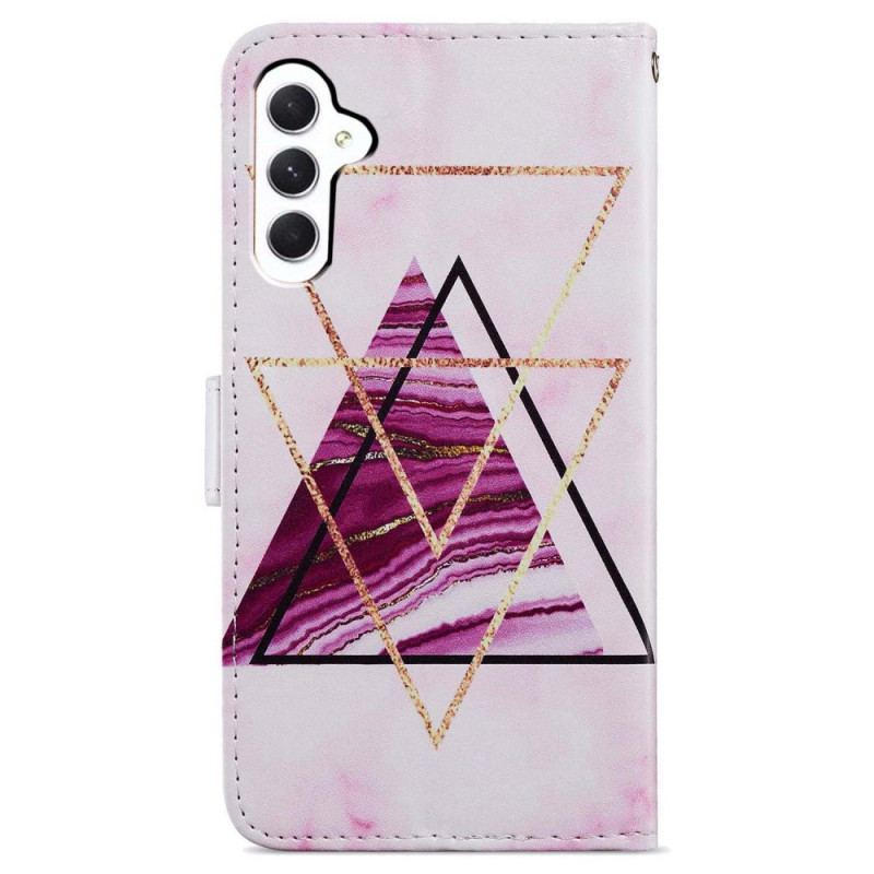 Etui Folio Do Samsung Galaxy A55 5g Trójkolorowy Marmur Z Paskiem