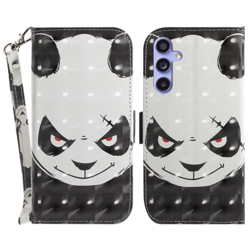 Etui Folio Do Samsung Galaxy A55 5g Wściekła Panda Z Paskiem