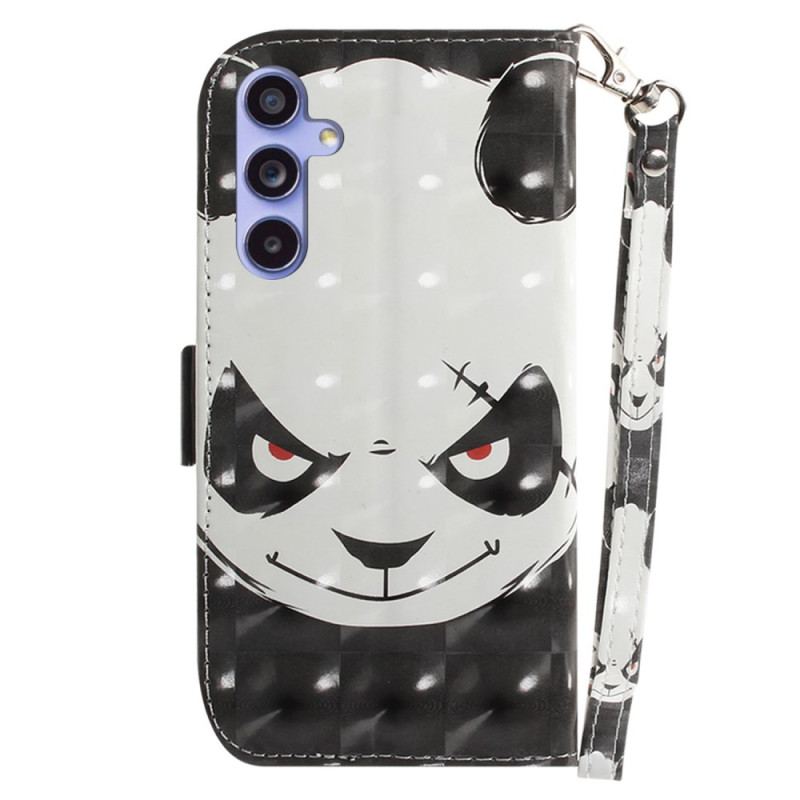 Etui Folio Do Samsung Galaxy A55 5g Wściekła Panda Z Paskiem