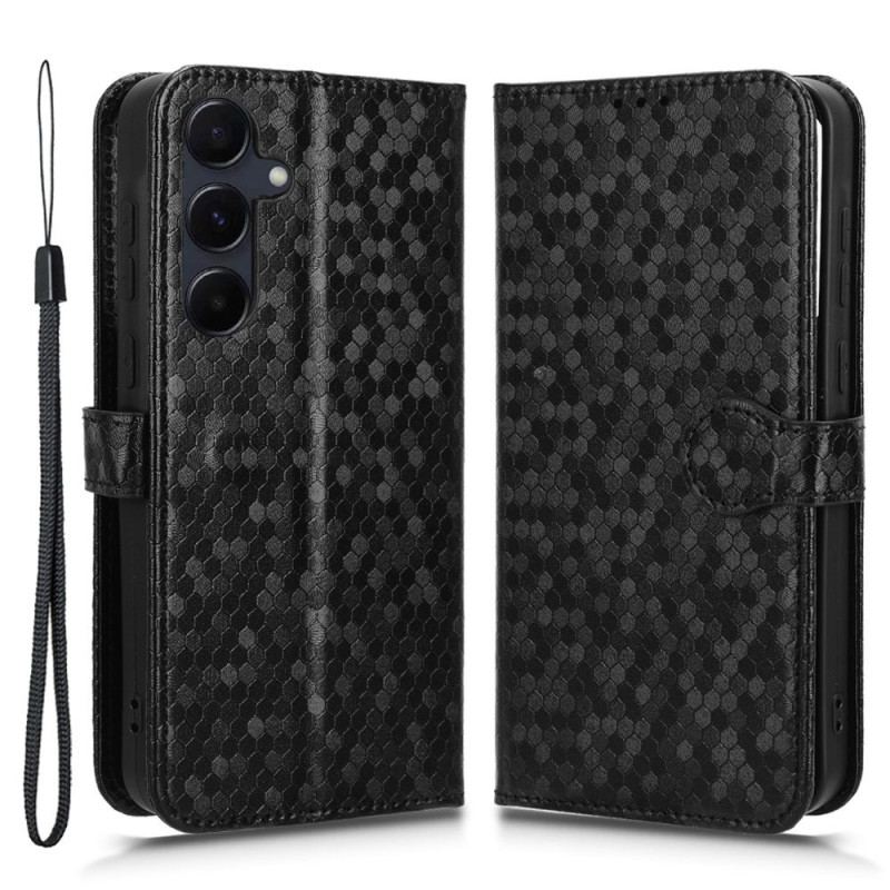 Etui Folio Samsung Galaxy A55 5g Błyszczący Pasek W Kropki Etui Ochronne