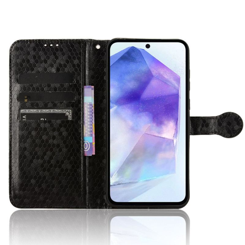 Etui Folio Samsung Galaxy A55 5g Błyszczący Pasek W Kropki Etui Ochronne