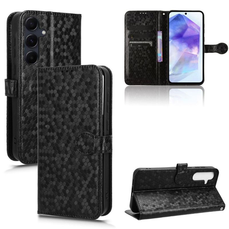Etui Folio Samsung Galaxy A55 5g Błyszczący Pasek W Kropki Etui Ochronne