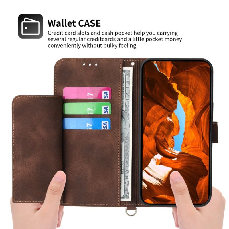 Etui Folio Samsung Galaxy A55 5g Koronka Z Paskiem I Paskiem Na Ramię