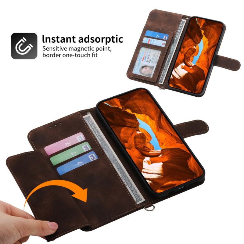 Etui Folio Samsung Galaxy A55 5g Koronka Z Paskiem I Paskiem Na Ramię