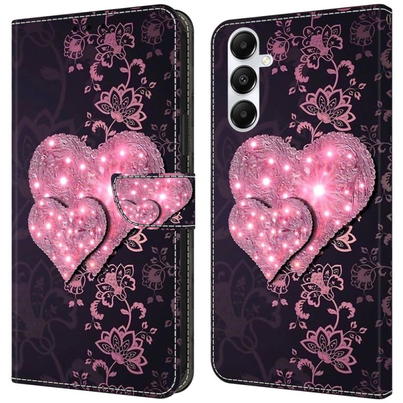 Etui Folio Samsung Galaxy A55 5g Koronkowe Serca Etui Ochronne