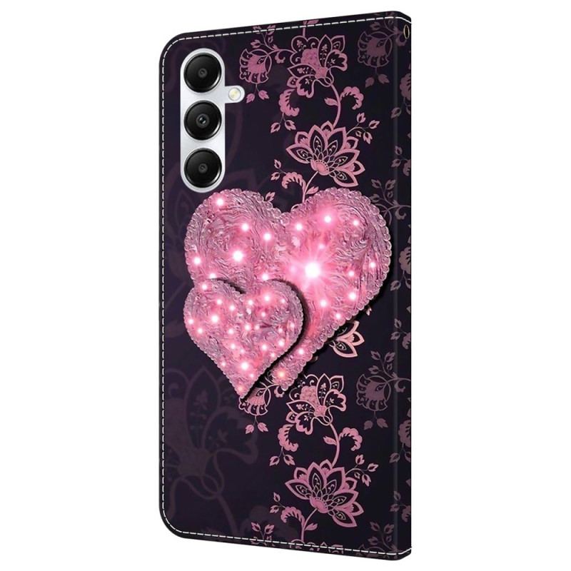 Etui Folio Samsung Galaxy A55 5g Koronkowe Serca Etui Ochronne