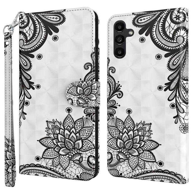 Etui Folio Samsung Galaxy A55 5g Koronkowy Pasek