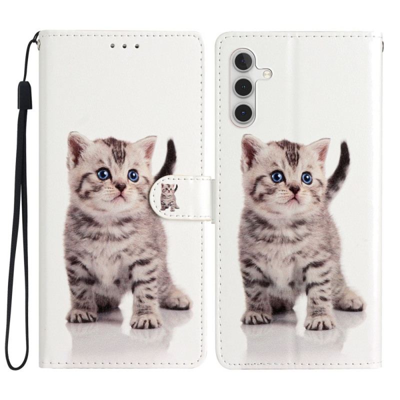 Etui Folio Samsung Galaxy A55 5g Mały Kot Z Paskiem