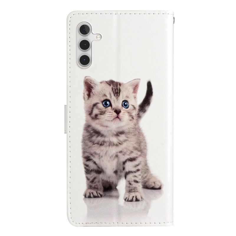 Etui Folio Samsung Galaxy A55 5g Mały Kot Z Paskiem