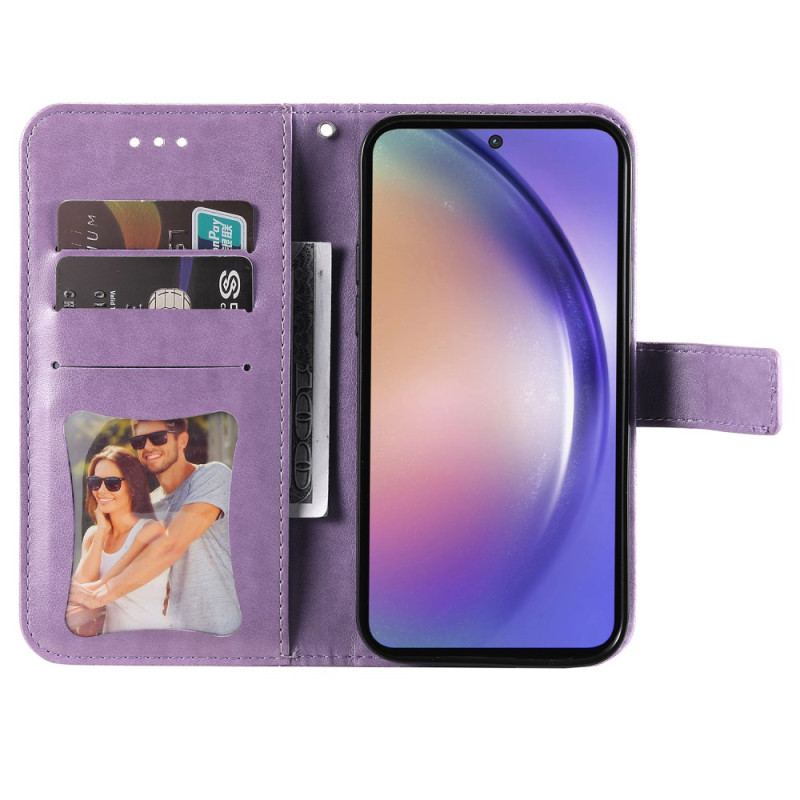 Etui Folio Samsung Galaxy A55 5g Mandala Kwiatowa Z Paskiem