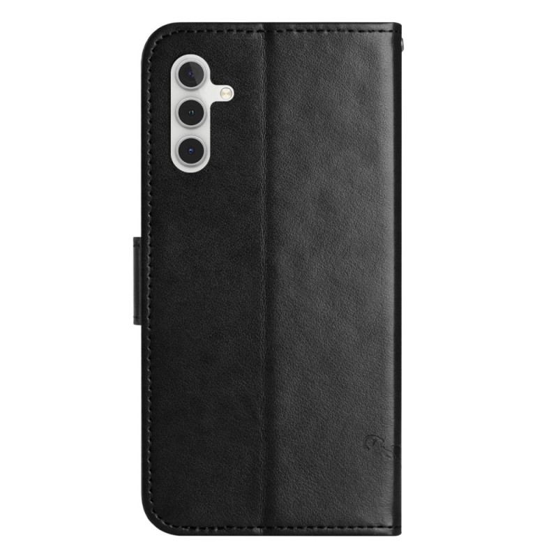 Etui Folio Samsung Galaxy A55 5g Motyw Motyli I Kwiatów Ze Smyczą Etui Ochronne