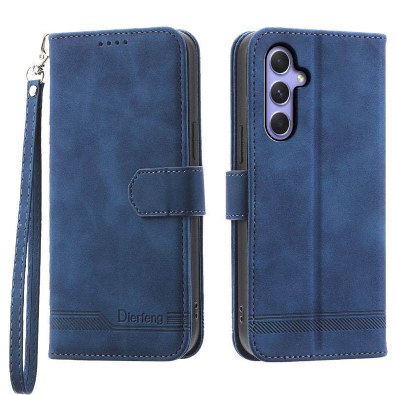 Etui Folio Samsung Galaxy A55 5g Pasek Ze Sztucznej Skóry Dierfeng