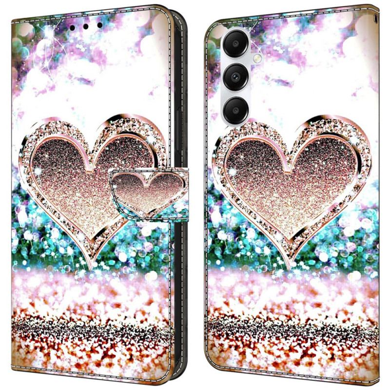Etui Folio Samsung Galaxy A55 5g Różowe Serce Z Diamentem