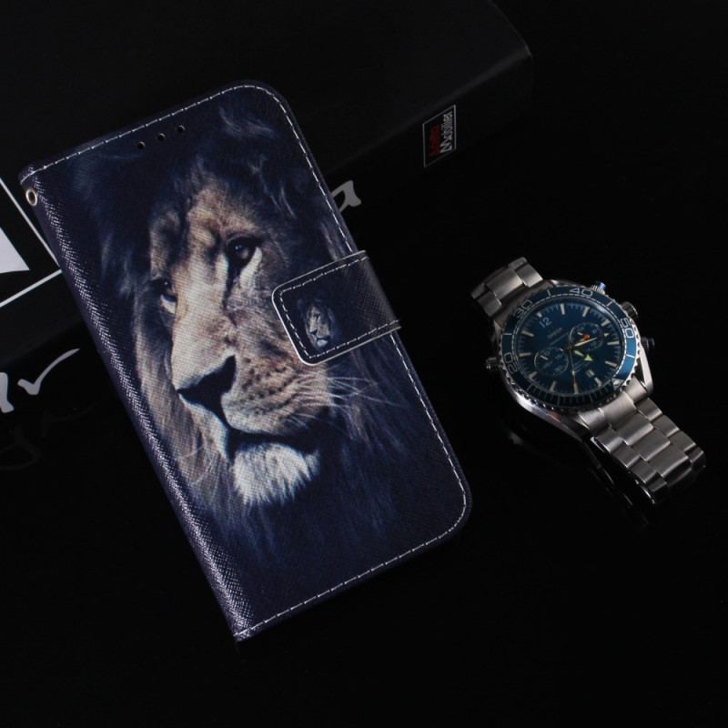 Etui Folio Samsung Galaxy A55 5g Śniący Lew Etui Ochronne