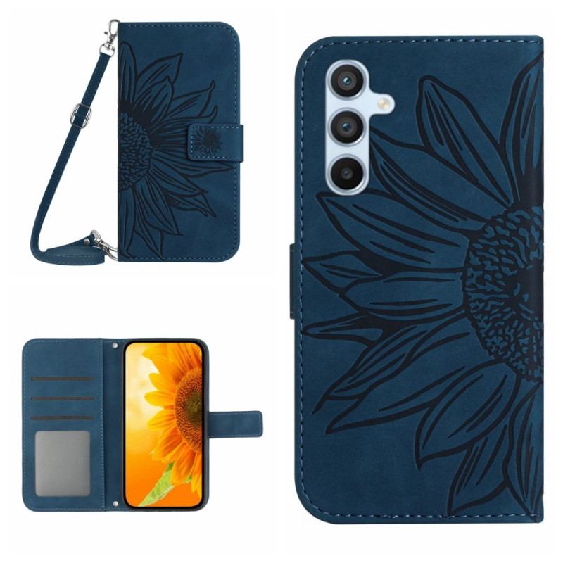 Etui Folio Samsung Galaxy A55 5g Słonecznik Z Paskiem Na Ramię