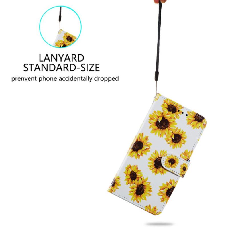Etui Folio Samsung Galaxy A55 5g Słoneczniki Z Paskiem