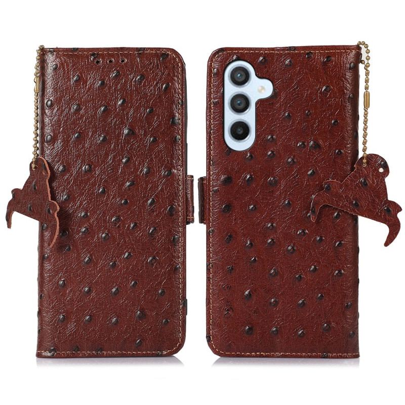 Etui Folio Samsung Galaxy A55 5g Tekstura Strusia I Funkcja Blokowania Rfid