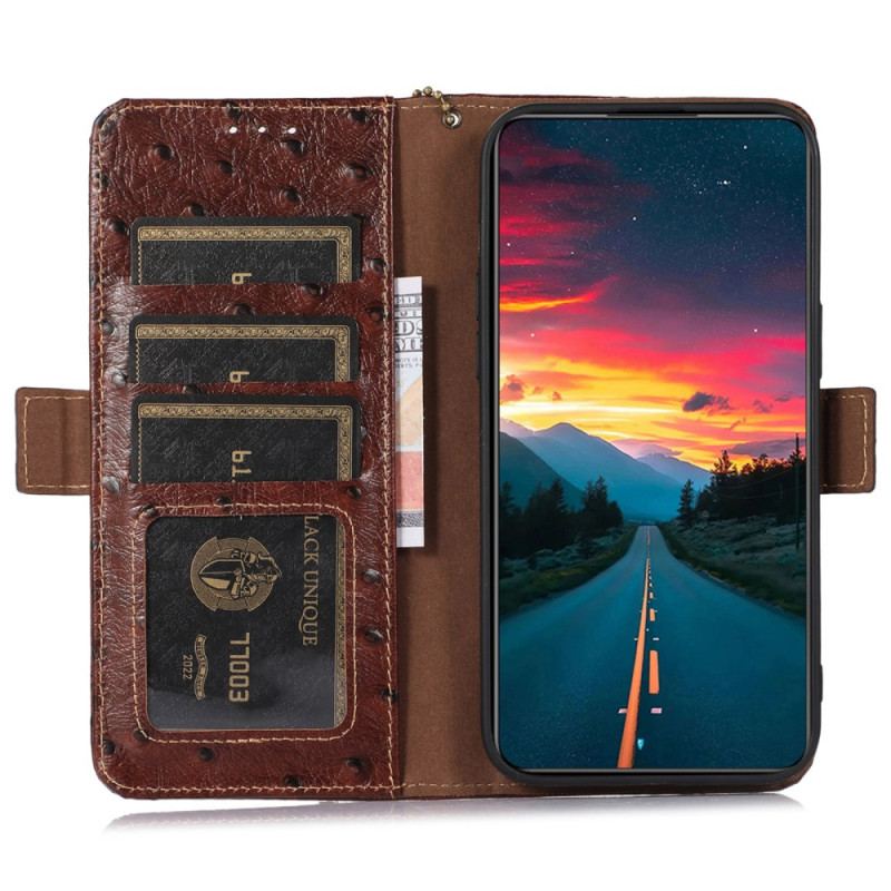 Etui Folio Samsung Galaxy A55 5g Tekstura Strusia I Funkcja Blokowania Rfid