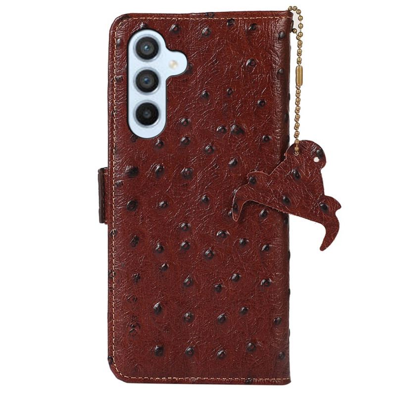 Etui Folio Samsung Galaxy A55 5g Tekstura Strusia I Funkcja Blokowania Rfid