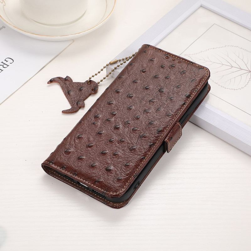 Etui Folio Samsung Galaxy A55 5g Tekstura Strusia I Funkcja Blokowania Rfid