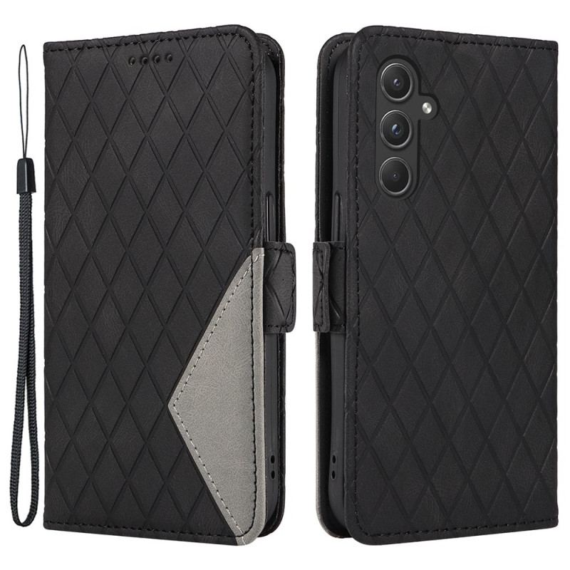 Etui Folio Samsung Galaxy A55 5g Wiele Diamentów Z Paskiem Etui Ochronne