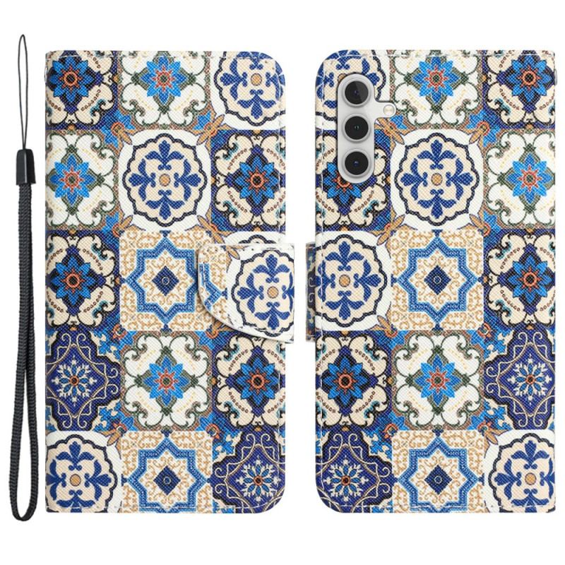 Etui Folio Samsung Galaxy A55 5g Wzór Retro Z Paskiem