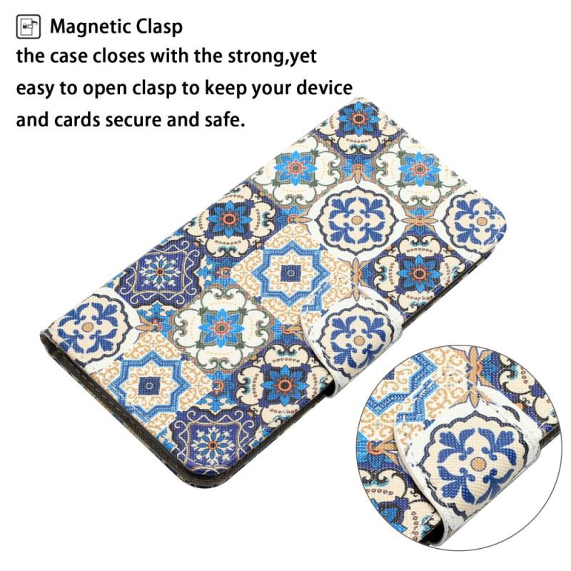 Etui Folio Samsung Galaxy A55 5g Wzór Retro Z Paskiem
