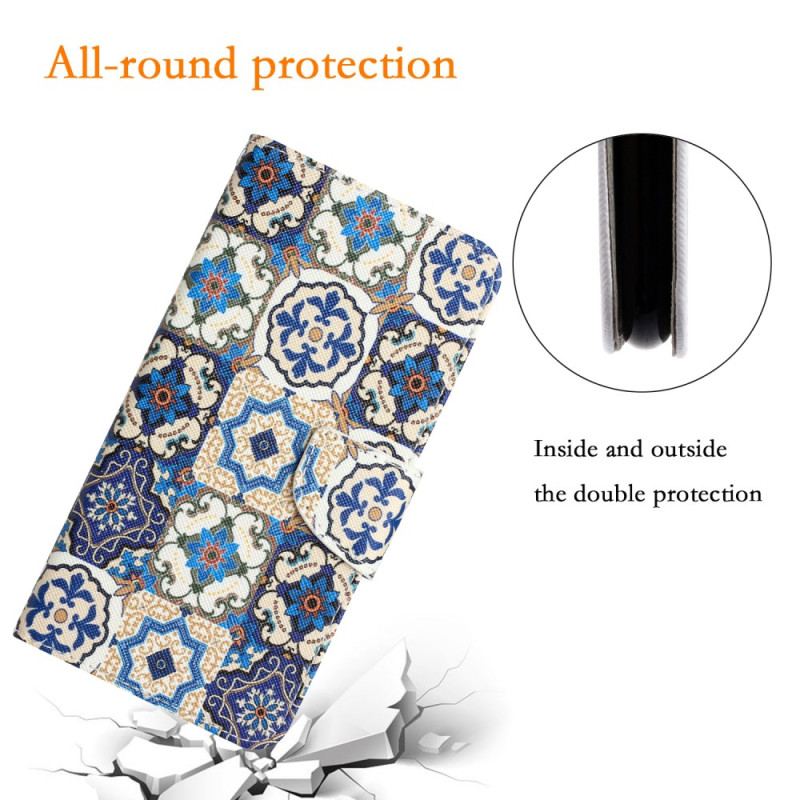 Etui Folio Samsung Galaxy A55 5g Wzór Retro Z Paskiem